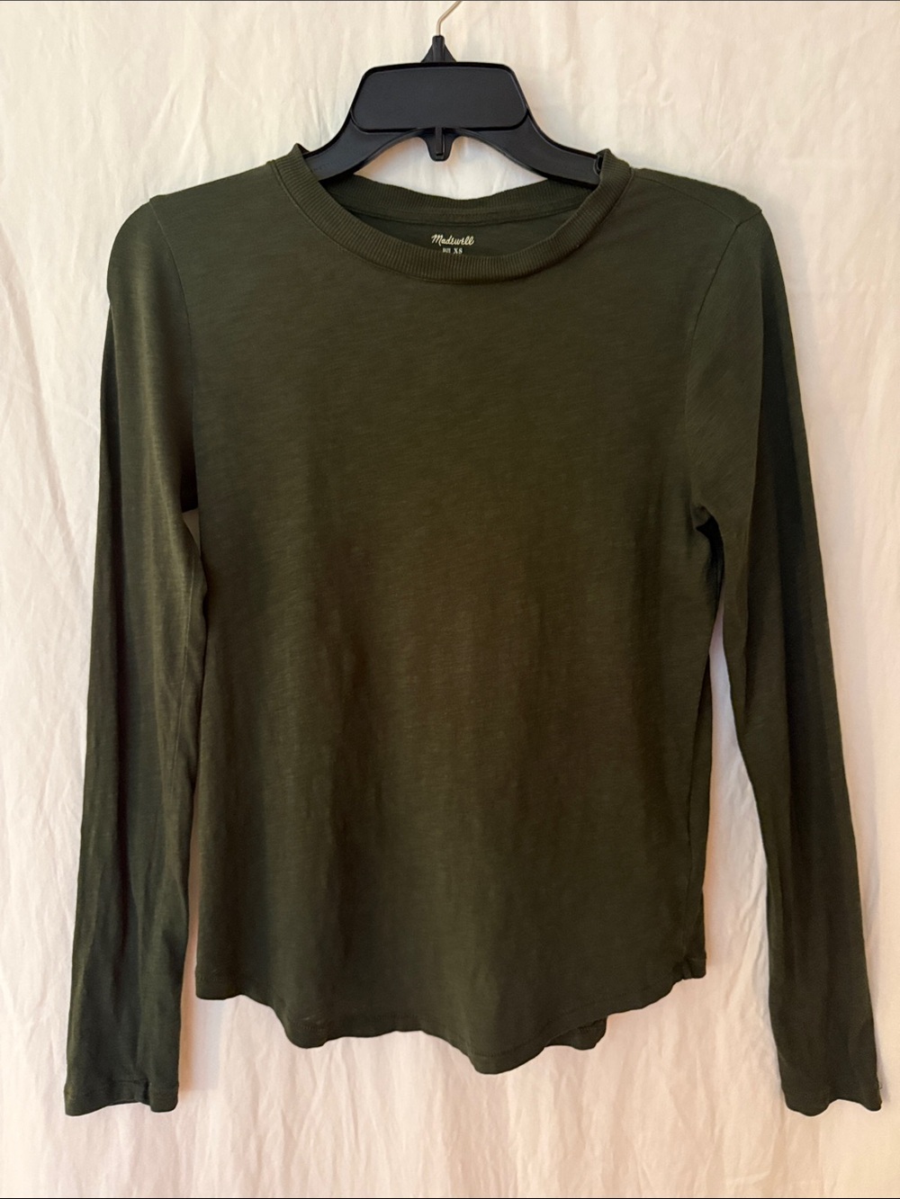 Madewell Deep Olive Green Long Sleeve Crewneck Tee